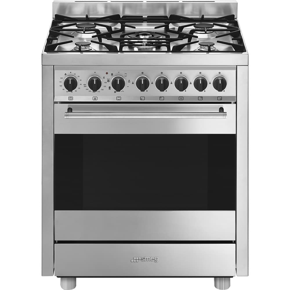 Smeg gasspis 70x60 cm rostfritt stål